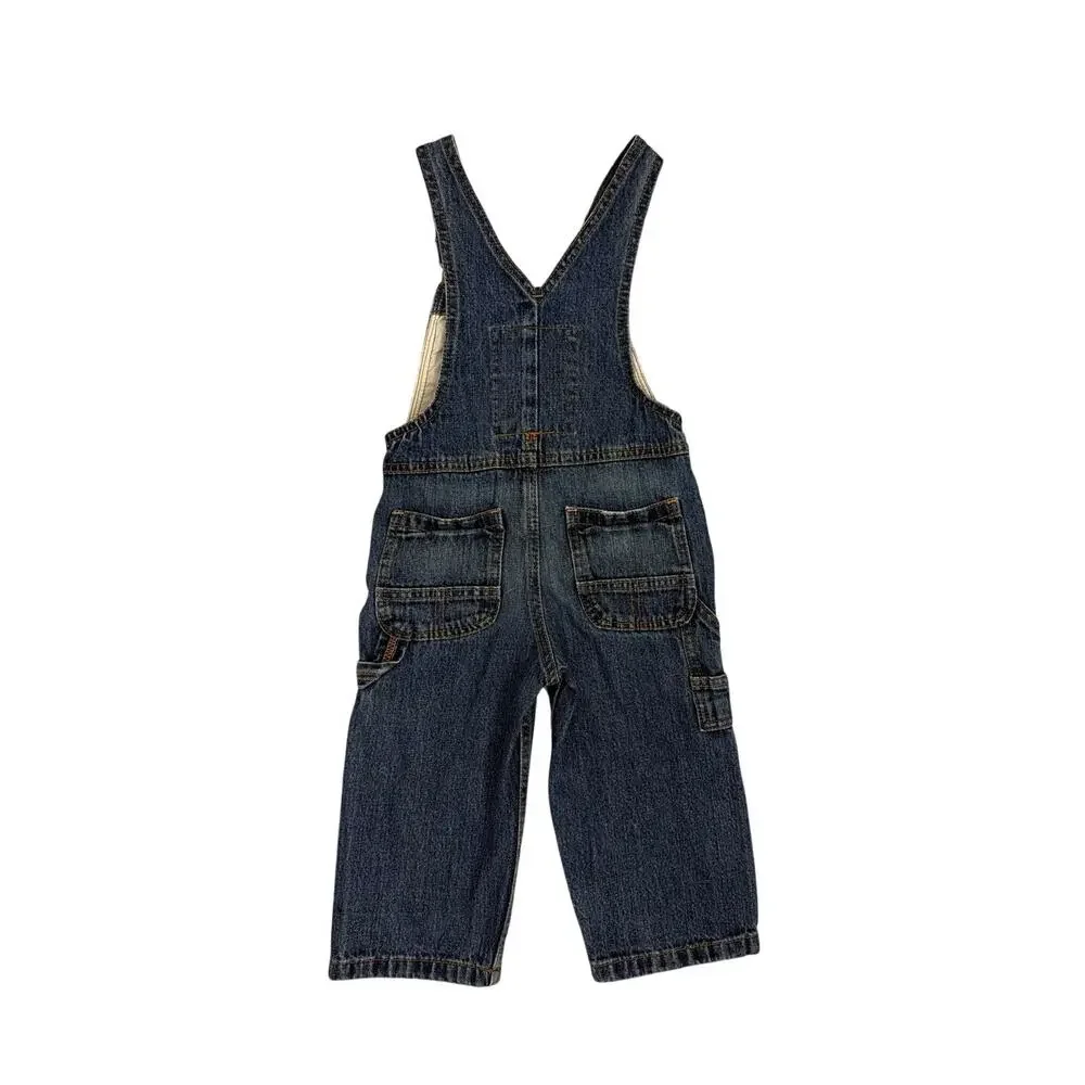 OshKosh B'gosh Genuine Kids Blue Denim Adjustable Overalls Toddler 24m